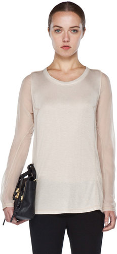 3.1 phillip lim Long Sleeve Tee in Ecru