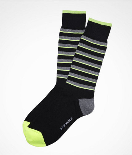 Neon Stripe Dress Socks