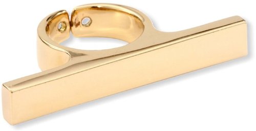 Giuseppe Zanotti Gold Finish Horizontal Ring, Size 8