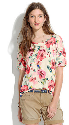 Slideshow tee in tearose stripe