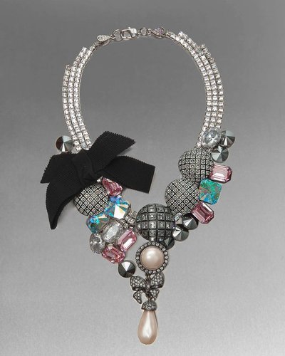Limited-Edition Crystal Bow Statement Necklace