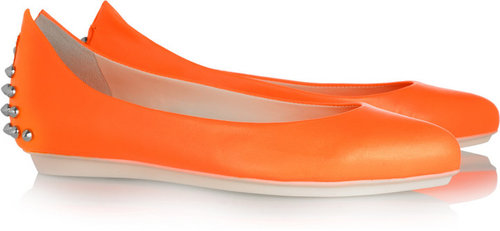 McQ Alexander McQueen Studded neon leather flats
