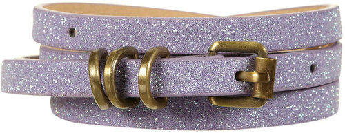 Lilac Skinny Glitter Belt