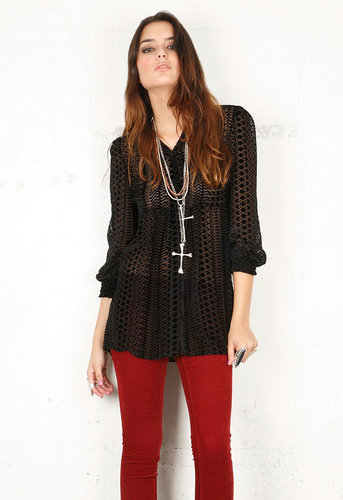 Ridley Empire Waist Burnout Dress in Black - by Alice + Olivia