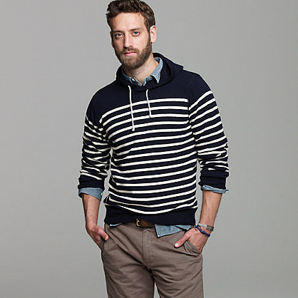 Plank-stripe cotton hoodie