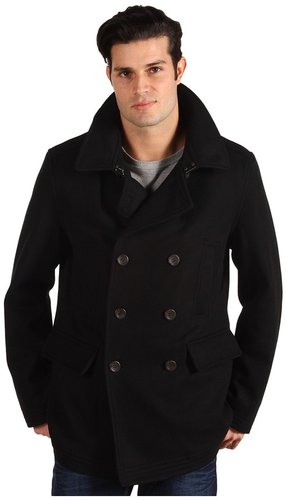 Ben Sherman - Double Breasted Wool Peacoat (Black) - Apparel