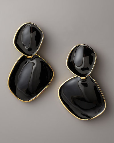 Kenneth Jay Lane Enamel Drop Earrings, Clip