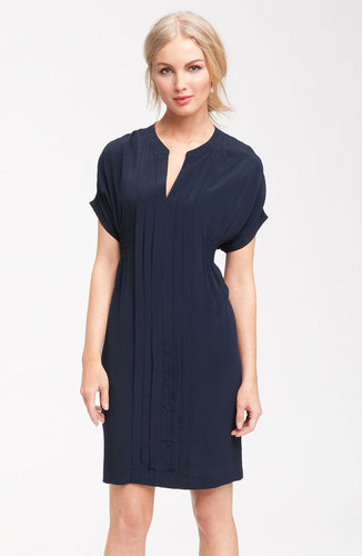 Taylor Dresses Pleated Crepe Shirtdress