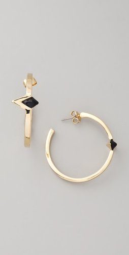 House Of Harlow 1960 Black Triangle Hoop Earrings