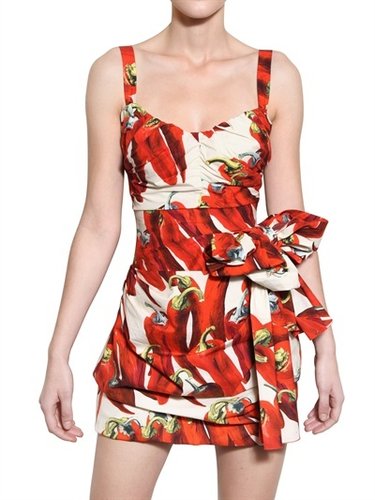 Dolce & Gabbana - Hot Pepper Print Cotton Poplin Dress