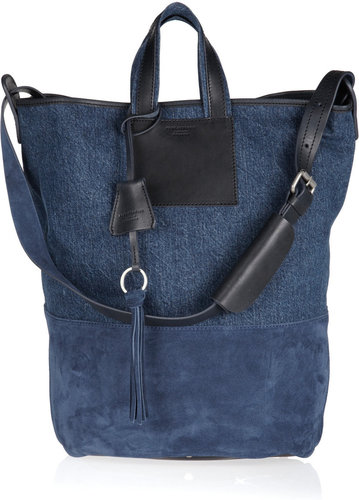 Acne Arden denim and suede tote