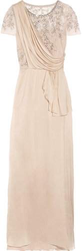 Temperley London Fern silk-chiffon and embellished tulle gown