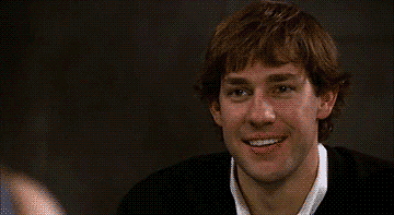 Jim starts thinking about a transfer, but then he gets extra flirty with Pam on "casino night" . . .
Jim starts thinking about a transfer, but then he gets extra flirty with Pam on "casino night" . . .