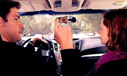 Jim and Pam get ready for their big day by taking "mental pictures."
Jim and Pam get ready for their big day by taking "mental pictures."