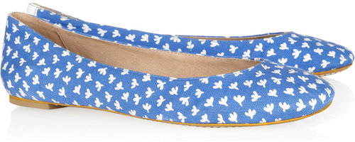 Diane von Furstenberg Abby printed canvas ballet flats