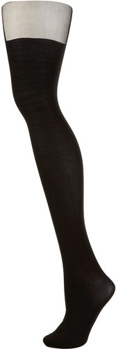 Black Plain Suspender Tights