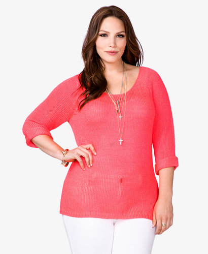 FOREVER 21+ Open-Knit Sweater