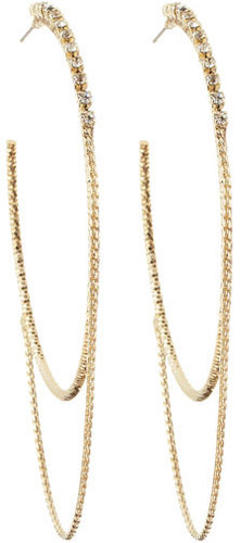 A. B. S. Rhinestone Hoop Swag Earrings