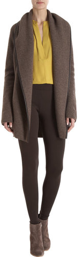 Vince Leather Trim Cardigan Coat