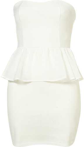 Bandeau Chiffon Peplum Dress by Oh My Love**