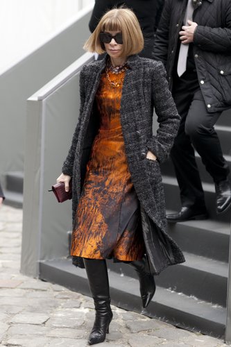Anna Wintour was easy to spot in her signature look.
Anna Wintour was easy to spot in her signature look.