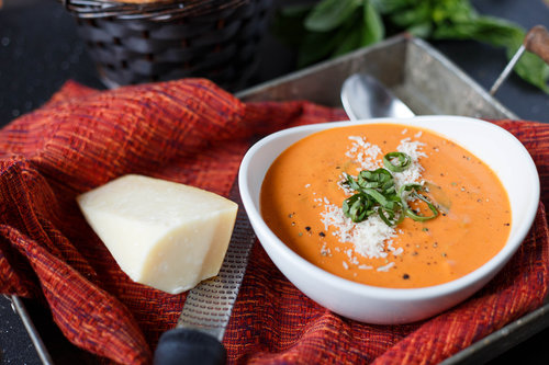 Quick and Easy Creamy Tomato - Basil Soup