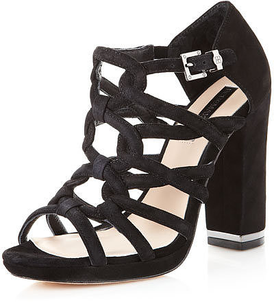 BCBGMAXAZRIA Jeb Strappy Suede Sandal, Black