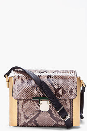LANVIN Taupe Python Skin Camera Bag
