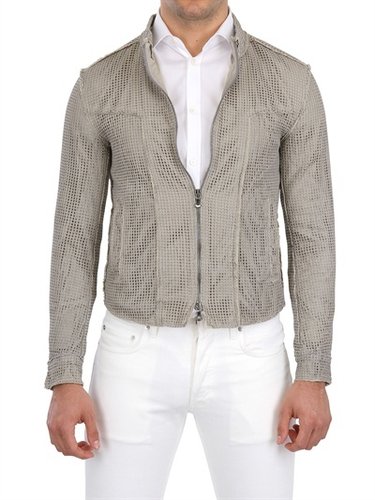 Dolce & Gabbana - Nappa Net Mesh Leather Jacket