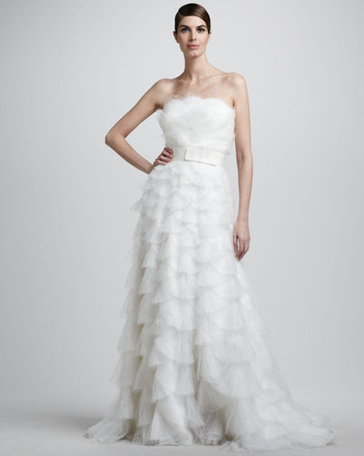 Tadashi Shoji Fan-Pleated Ballgown