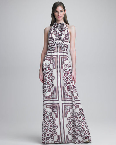 Derek Lam Paisley-Print Halter Gown
