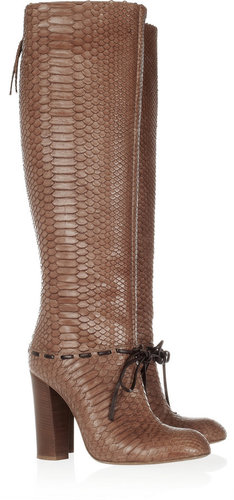 Chloé Python knee boots