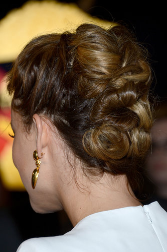 Her hair was twisted and twirled into a complex updo for the Butter premiere.
Her hair was twisted and twirled into a complex updo for the Butter premiere.