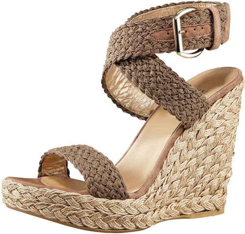 Stuart Weitzman Crocheted Ankle-Wrap Espadrille