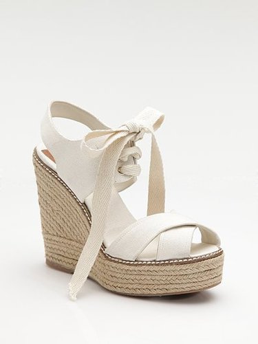 Tory Burch Lace-Up Canvas Platform Espadrilles