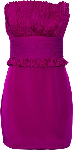 Notte by Marchesa Crinkled silk-organza and jersey dress