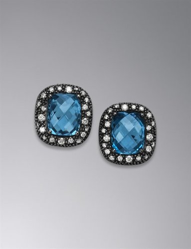 Moonlight Ice Earrings, Blue Topaz