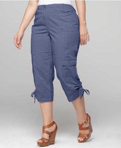 Style&co. Plus Size Pants, Cargo Drawstring Capri