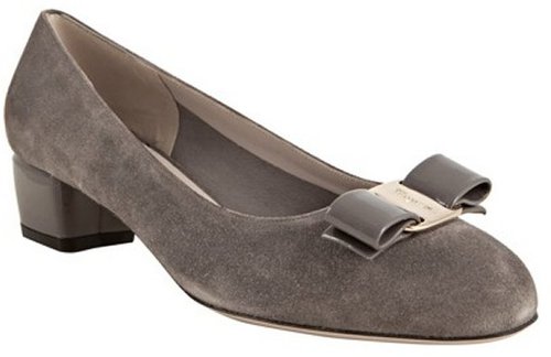 Salvatore Ferragamo mink suede 'Vara' low heel pumps