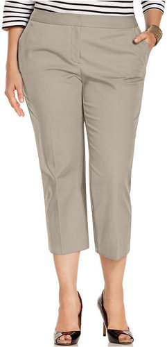 Charter Club Plus Size Pants, Slim It Up Cropped Slim Leg
