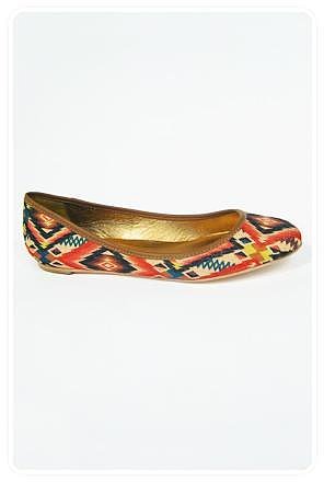 Twelfth Street by Cynthia Vincent Sage Ballet Flat in Aztec Print