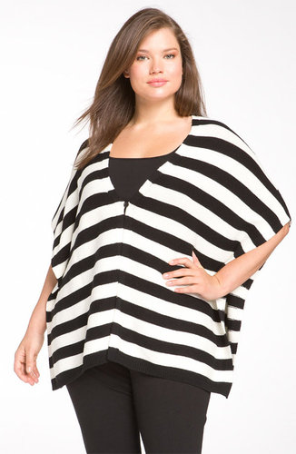 Vince Camuto Stripe Poncho Cardigan (Plus)