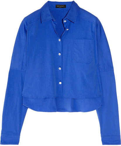 Vionnet Cropped stretch cotton-blend shirt