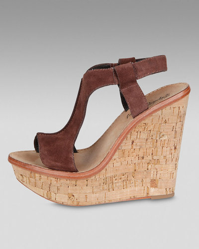 Elizabeth and James Suede Slingback Cork Wedge