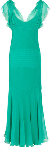 Alberta Ferretti Silk-chiffon gown