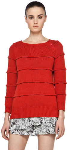 Boy. by Band of Outsiders Ribbed Striped Sweater in Red