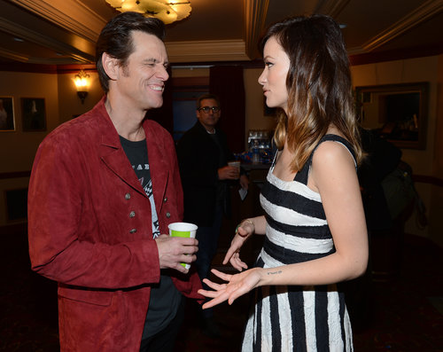 Olivia Wilde and Jim Carrey chatted at the 2013 SXSW Music, Film + Interactive Festival in Texas.
Olivia Wilde and Jim Carrey chatted at the 2013 SXSW Music, Film + Interactive Festival in Texas.