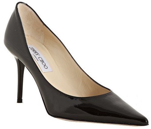 Jimmy Choo black patent leather 'Agnes' pointed toe pumps