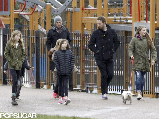 Chris Martin and Tim McGraw walked with their kids.
Chris Martin and Tim McGraw walked with their kids.