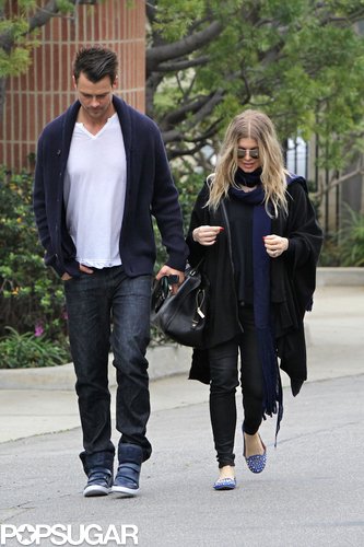 Josh Duhamel and Fergie both wore black and navy.
Josh Duhamel and Fergie both wore black and navy.